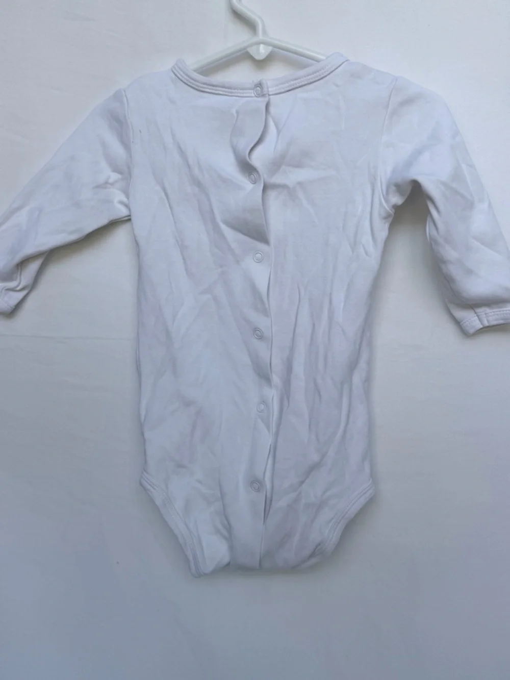 12 MTH White Ghost Graphic Long-Sleeve One-Piece Bodysuit